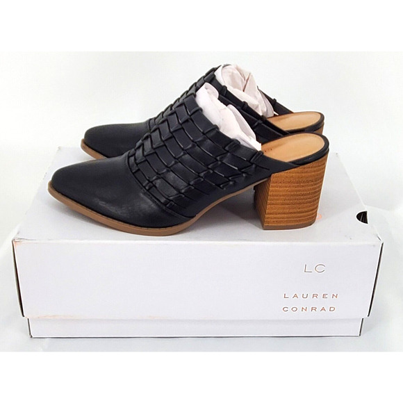 LC Lauren Conrad Women's Size‎ 6 Riverbirch Black Slip On Mules New - Picture 4 of 7